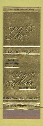 Matchbook Cover - Nicke Funeral Home Silver Creek NY