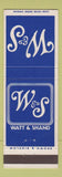Matchbook Cover - Watt & Shand Stores Lancaster PA WEAR