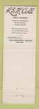 Matchbook Cover - RS McColl Restaurant Manchester Preston Chester Birmingham UK