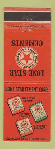 Matchbook Cover - Lone Star Cement Corp