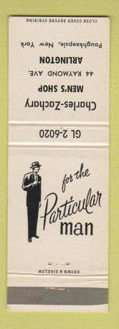 Matchbook Cover - Charles Zachary Men's Clothes Store Poughkeepsie NY