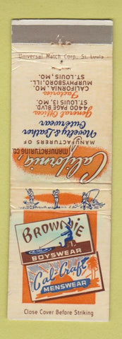 Matchbook Cover - California Men's Clothes Brownie Cal Craft St Louis MO WEAR