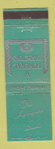 Matchbook Cover - Kerrigans Funeral Home Lincoln NE? NH?