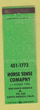 Matchbook Cover - Horse Sense Company Santa Monica CA GREEN