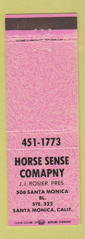 Matchbook Cover - Horse Sense Company Santa Monica CA PINK