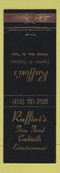 Matchbook Cover - Ruffini's Restaurant Brookfield WI WEAR