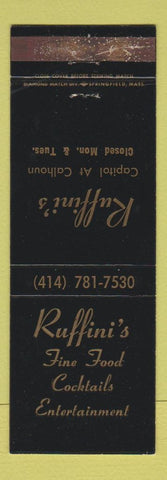 Matchbook Cover - Ruffini's Restaurant Brookfield WI WEAR