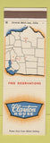 Matchbook Cover - Clayton House CHAIN TX OK IL IA WI NE