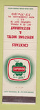 Matchbook Cover - Keystone Motel Restaurant New Cumberland PA Superior