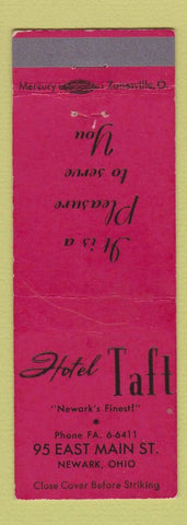 Matchbook Cover - Hotel Taft Newark OH