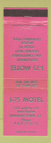 Matchbook Cover - I-75 Motel Williamstown KY