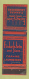 Matchbook Cover - Finkelstein and Sons Cleaners Laundry WORN