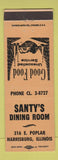Matchbook Cover - Santy's Dining Room Harrisburg IL