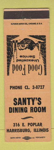 Matchbook Cover - Santy's Dining Room Harrisburg IL