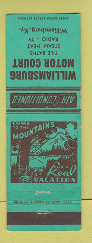 Matchbook Cover - Williamsburg Motor Court KY