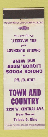 Matchbook Cover - Town and Country Restaurant Toledo OH