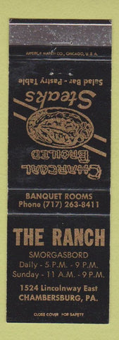 Matchbook Cover - The Ranch Smorgasbord Chambersburg PA