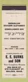 Matchbook Cover - EE Burns and Son Malden MA
