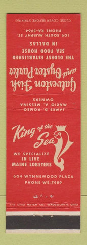 Matchbook Cover - Galveston Fish and Oyster Parlor Dallas TX