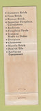 Matchbook Cover - Columbia Brick Works Gresham Portland OR