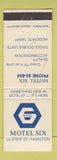 Matchbook Cover - Motel Six Hamilton New Zealand