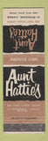 Matchbook Cover - Aunt Hattie's Restaurant St Petersburg FL WEAR
