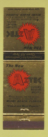 Matchbook Cover - Aztec Resort Motel Miami Beach FL