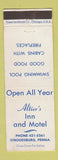 Matchbook Cover - Altier's Inn Motel Stroudsburg PA WEAR