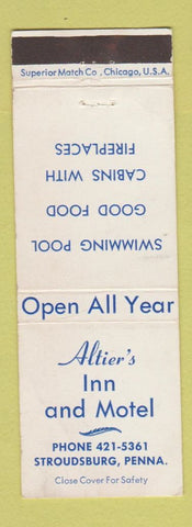 Matchbook Cover - Altier's Inn Motel Stroudsburg PA WEAR