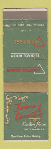 Matchbook Cover - Town and Country Carlton House Pittsburgh PA WEAR