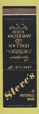 Matchbook Cover - Steve's Italian Restaurant Waterville ME