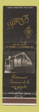 Matchbook Cover - LeRuth's Restaurant French Gretna LA WEAR