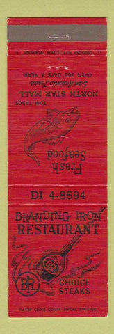 Matchbook Cover - Branding Iron Restaurant Steaks San Antonio TX