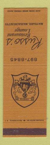 Matchbook Cover - Russo's Restaurant Maynard MA