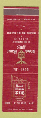Matchbook Cover - Brook Manor Pub South Attleboro MA