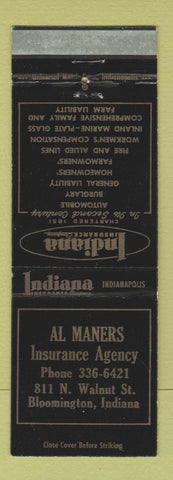 Matchbook Cover - Al Maners Insurance Agency Bloomington IN WEAR
