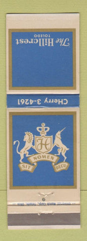 Matchbook Cover - The Hillcrest Toledo OH