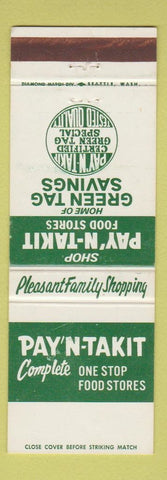 Matchbook Cover - Pay n Takit Food Stores