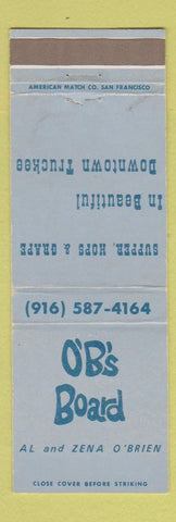 Matchbook Cover - O'B's Board Truckee CA WEAR
