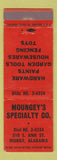 Matchbook Cover - Moungey's Specialty Hardware Paints Mobile AL