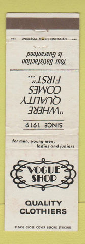 Matchbook Cover - Vogue Shop Clothes WEAR