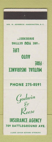 Matchbook Cover - Godwin & Reese Insurance Agency Greensboro? NC? WEAR