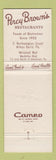 Matchbook Cover - Percy Brown's Restaurant Wilkes Barre PA