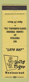 Matchbook Cover - Jolly Tiger Restaurant Santa Barbara CA