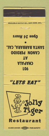 Matchbook Cover - Jolly Tiger Restaurant Santa Barbara CA