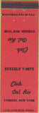 Matchbook Cover - Club Del Rio Yonkers NY