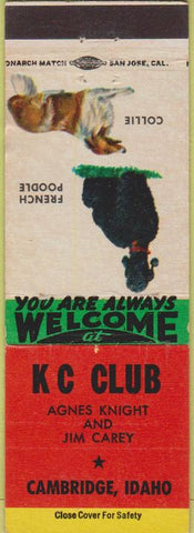 Matchbook Cover - KC Club Cambridge ID wear