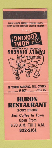Matchbook Cover - Huron Restaurant Port Elgin ON