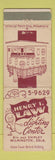Matchbook Cover - Henry Law Lighting Center Wilmington DE WORN