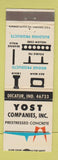 Matchbook Cover - Yost Companies Prestressed Concrete Decatur IN